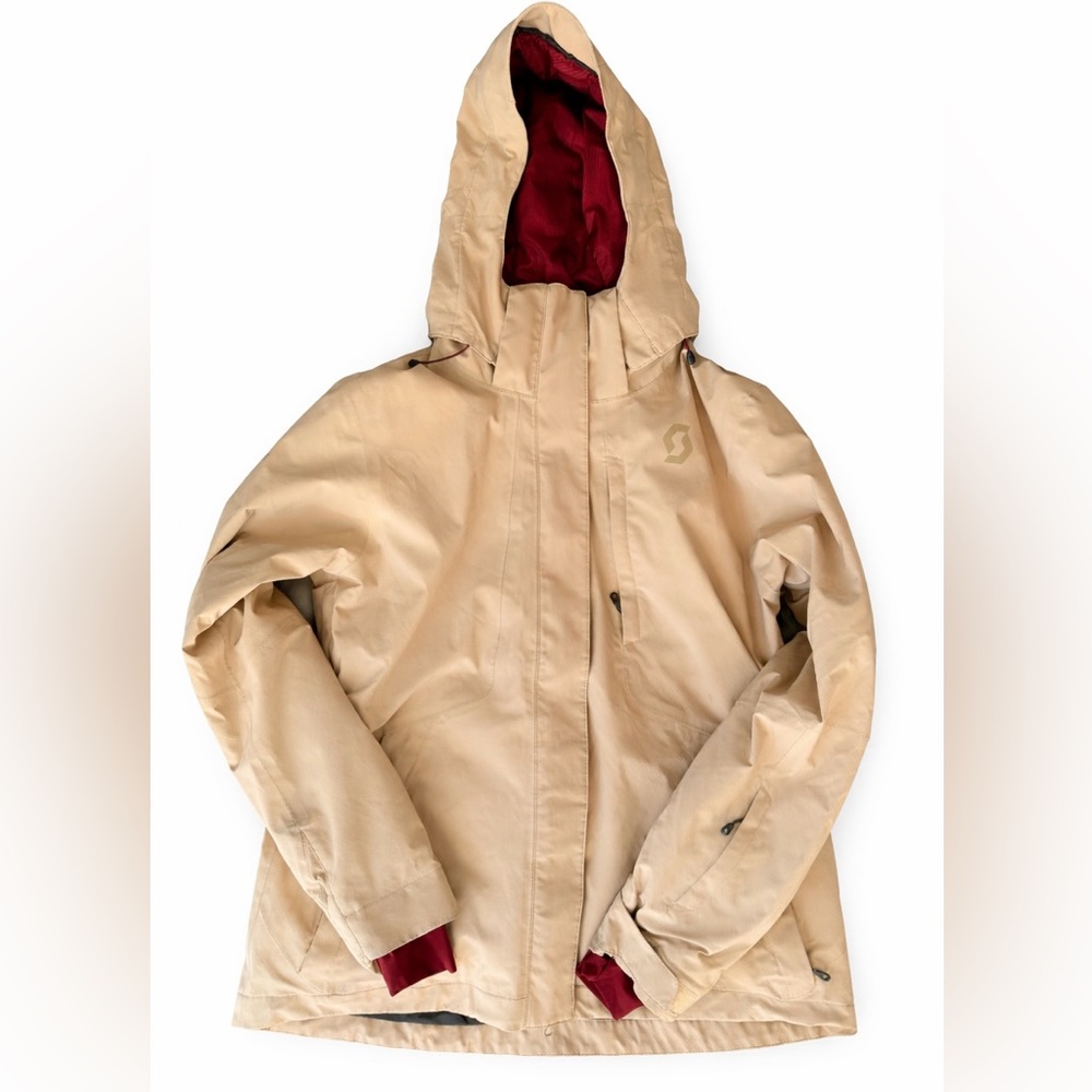SCOTT SPORTS Men’s Innovation Tech Tan/Red 3 Layers Ski/Snowboarding Jacket Sz-L